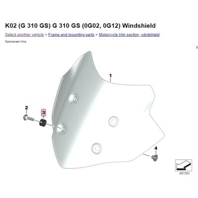 Gumová průchodka šroubu plexi pro R1200GS/A 2004-2013, F800 GS/A, F700GS, F650GS 2008+, G650GS, G310GS