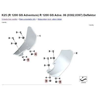 Ocelové pouzdro šroubu plexi pro R1250GS/A, R1200GS/A LC 13-18, R1200GS/A 04-13 F850GS/A, F750GS, F800 GSA, G650GS, G310GS