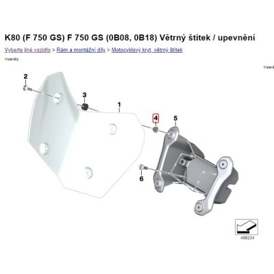 Ocelové pouzdro šroubu plexi pro R1250GS/A, R1200GS/A LC 13-18, R1200GS/A 04-13 F850GS/A, F750GS, F800 GSA, G650GS, G310GS