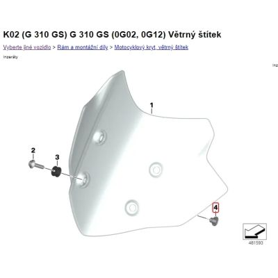 Ocelové pouzdro šroubu plexi pro R1250GS/A, R1200GS/A LC 13-18, R1200GS/A 04-13 F850GS/A, F750GS, F800 GSA, G650GS, G310GS
