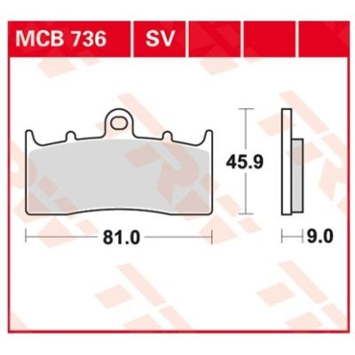 Sada brzdových destiček TRW Lucas MCB736 na přední kotouč pro BMW R1150GS Adventure s brzdiči BMW-Tokico