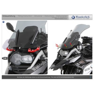 Přední deflektor Wunderlich Ergo nad světlo pro R1250GS/A, R1200GS/A LC 2013-2018, čirý