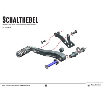 Nastavitelná řadící páka Wunderlich pro R1250GS/A, R1200GS/A LC 2013-2018