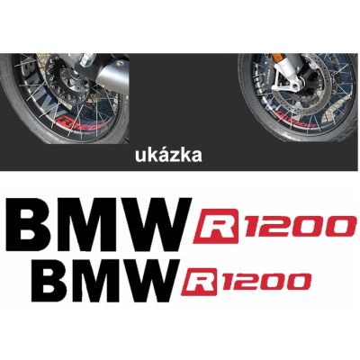 Samolepky BMW R1200 na přední a zadní kolo pro R1200GS Adventure 2006-2018, černo-červené