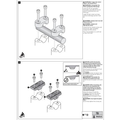 Zvýšení řídítek SW-Motech o 30mm nahoru a variabilní přiblížení o 0-30mm pro 32mm řídítka, černé