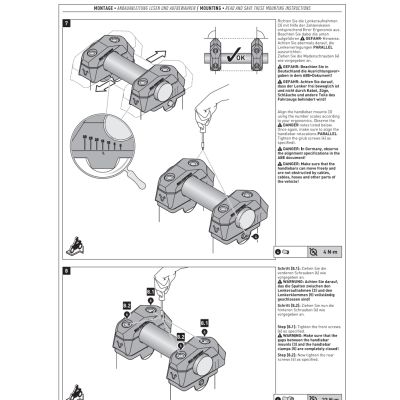 Zvýšení řídítek SW-Motech o 30mm nahoru a variabilní přiblížení o 0-30mm pro 32mm řídítka, černé