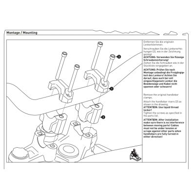 Zvýšení řidítek 40mm nahoru pro R1250GS/A, R1200GS/A LC 2013-2018, černé