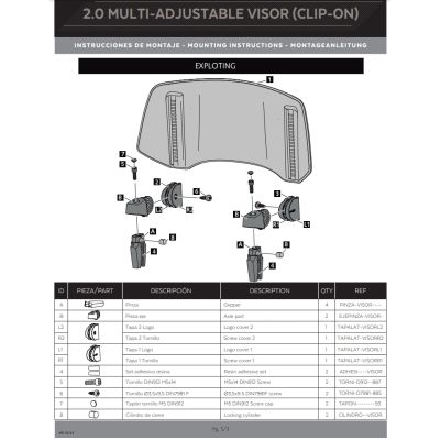 Přídavný nastavitelný deflektor Puig 2.0, čirý