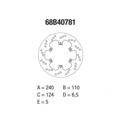 Zadní brzdový kotouč Brembo pro BMW F650GS/Dakar 2000-2007, G650GS