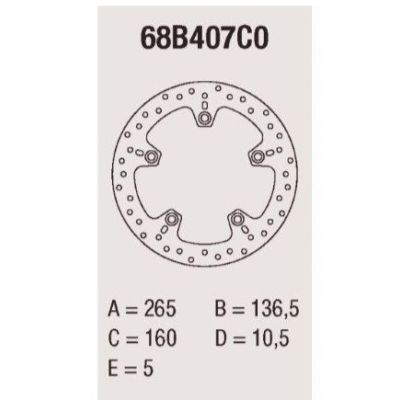Zadní brzdový kotouč Brembo pro BMW BMW R1200GS/A 2004-2012, F850GS/A, F800GS/A, F750GS, F700GS, F650GS 2008-2012