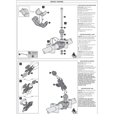 Univerzální držák navigace s RAM kloubem na řidítka a pod zrcátko