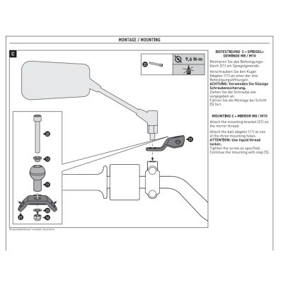 Univerzální držák navigace s RAM kloubem na řidítka a pod zrcátko