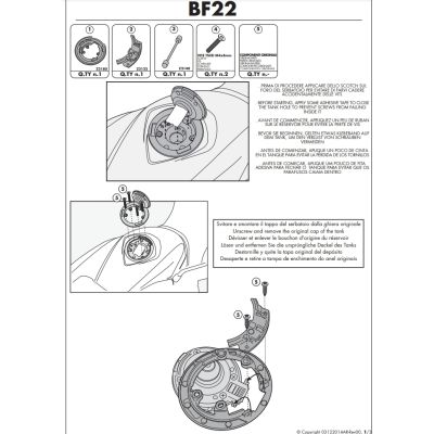 Podkova na nádrž R1200GS Adventure 2008-2013, R1200GS 2008-2012 pro tankvaky Givi Tanklock a Tanklocked