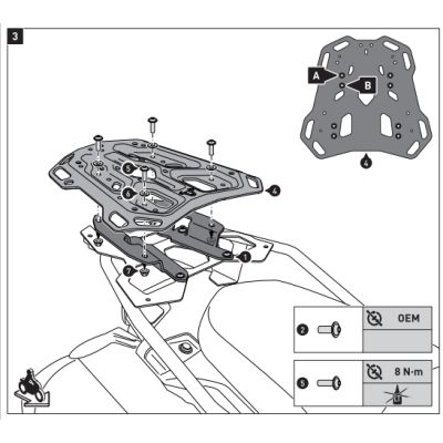 Kovová plotna SW-Motech ADV Rack pro BMW F850GS, F750GS (nerez nosič)