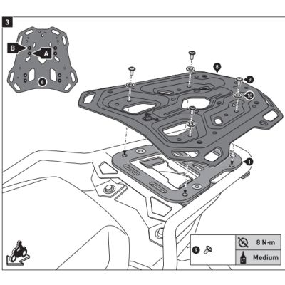 Kovová plotna SW-Motech ADV Rack pro BMW R1250GS Adventure, R1200GS Adventure LC 2014-2018 F850GS Adventure