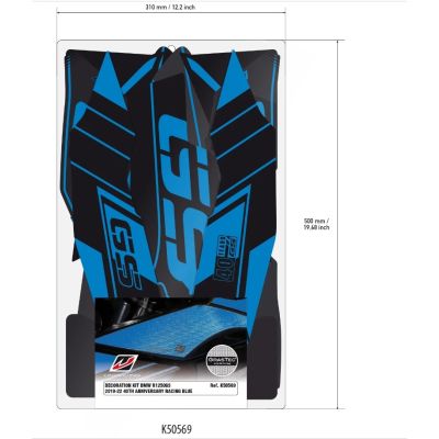 Designové ochranné polepy 40 Years GS pro BMW R1250GS 2018+, R1200GS LC 2017-2018, modré