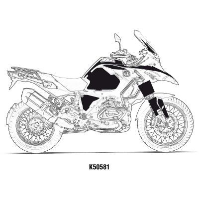 Designové ochranné polepy 40 Years GS pro BMW R1250GS Adventure 2018+, R1200GS Adventure LC 2014-2018, modré