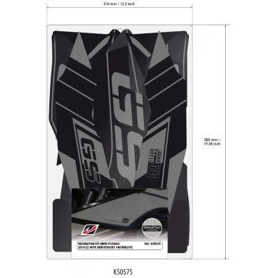 Designové ochranné polepy 40 Years GS pro BMW R1250GS 2018+, R1200GS LC 2017-2018, šedé