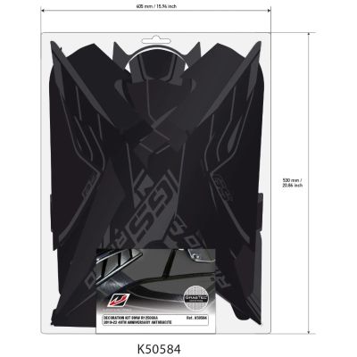 Designové ochranné polepy 40 Years GS pro BMW R1250GS Adventure 2018+, R1200GS Adventure LC 2014-2018, šedé