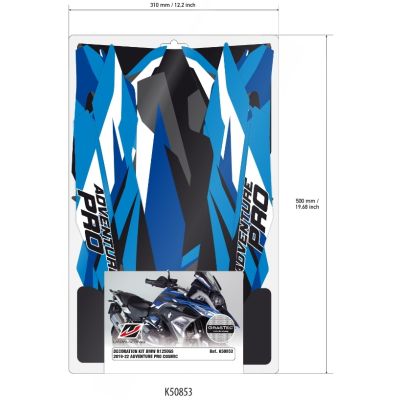 Designové ochranné polepy HP pro BMW R1250GS 2018+, R1200GS LC 2017-2018, Cosmic Blue