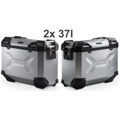Sada bočních hliníkových kufrů SW-Motech Trax Adventure 2x 37L, stříbrné