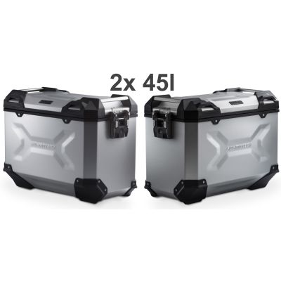 Sada bočních hliníkových kufrů SW-Motech Trax Adventure 2x 45L, stříbrné