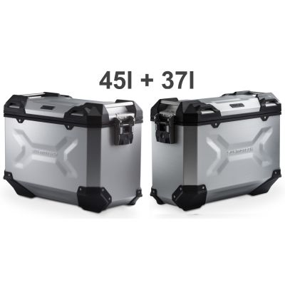 Sada bočních hliníkových kufrů SW-Motech Trax Adventure 37+45L, stříbrné