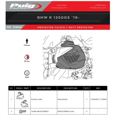 Ochranné kryty víka ventilů Puig pro R1250GS/A 2018+, černé