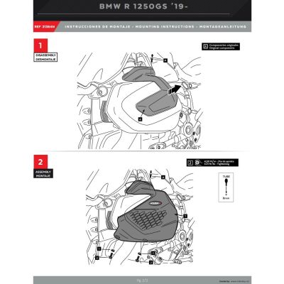 Ochranné kryty víka ventilů Puig pro R1250GS/A 2018+, černé
