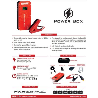 Záložní startovací zdroj na cesty BS Power Box PB-02