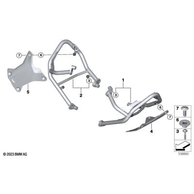 Originální spodní nerezové padací rámy pro BMW R1300GS 2024+