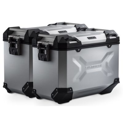 ALU velké boční kufry SW-Motech Trax Adventure + nosiče pro R1300GS 2023+, stříbrné