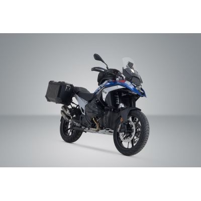 ALU velké boční kufry SW-Motech Trax Adventure + nosiče pro R1300GS 2023+, stříbrné