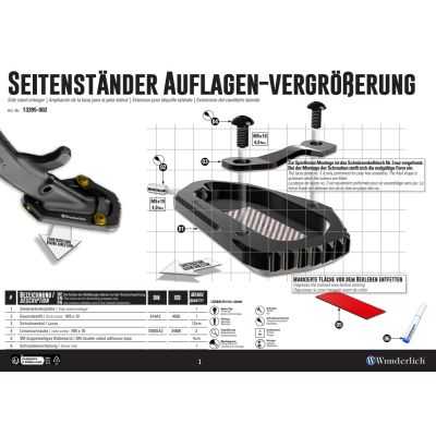 Rozšíření stojánku Wunderlich pro BMW R1300GS 2023+