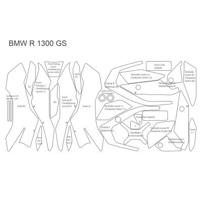 Kompletní ochranné polepy Wunderlich pro BMW R1300GS 2023+