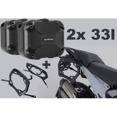 2x 33l boční kufry SW-Motech DUSC + nosiče pro R1300GS 2023+, černé