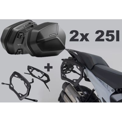 2x 25l boční kufry SW-Motech AERO + nosiče pro R1300GS 2023+, černé