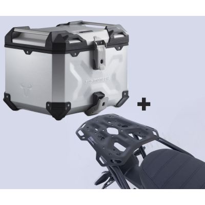 Hliníkový topcase SW-Motech Trax Adventure 38l + plotna pro R1300GS 2023+, stříbrný