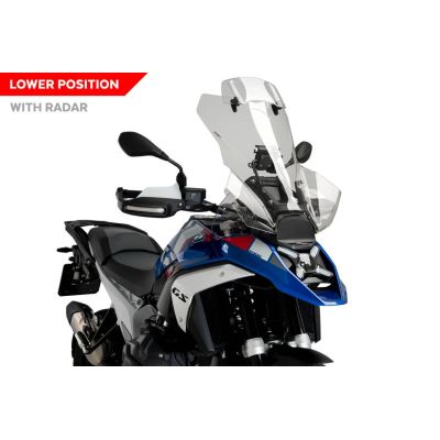 Vysoké cestovní plexi Puig s deflektorem pro BMW R1300GS 2023+ (s ACC), lehce kouřové