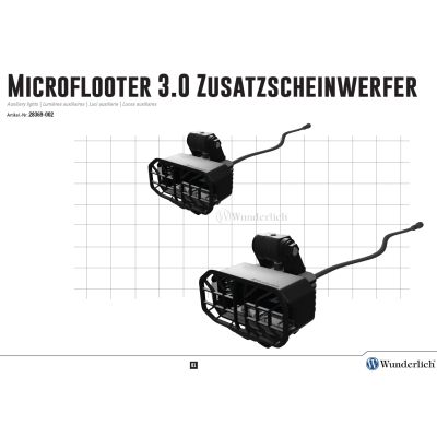 Přídavná LED světla Wunderlich Microflooter 3.0 s montážní sadou pro R1300GS 2023+ (homologované)