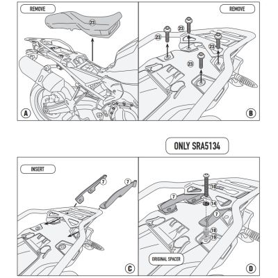 Kovová plotna pod topcase Kappa/Givi pro BMW F850GS Adventure