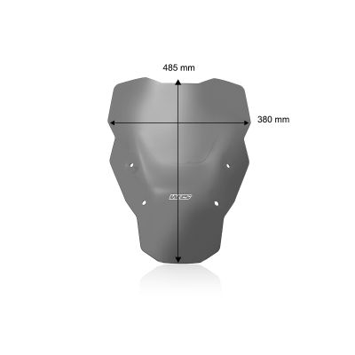 Plexi WRS Touring 48cm pro BMW R1300GS 2023+ (bez ACC), tmavě kouřové