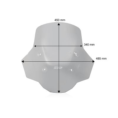 Plexi WRS Standard Plus 45cm pro BMW R1300GS 2023+ (bez ACC), lehce kouřové