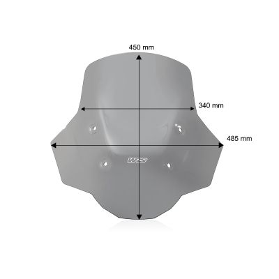 Plexi WRS Standard Plus 45cm pro BMW R1300GS 2023+ (bez ACC), tmavě kouřové