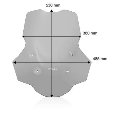 Plexi WRS Caponord Plus 53cm pro BMW R1300GS 2023+ (bez ACC), lehce kouřové