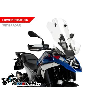 Vysoké cestovní plexi Puig s deflektorem pro BMW R1300GS 2023+ (s ACC), čiré