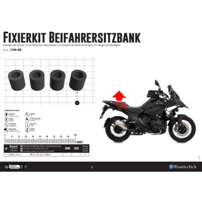 Set za učvršćivanje Wunderlich za sjedalo suvozača R1300GS 2023+