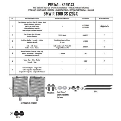 Givi/Kappa hűtőburkolatok BMW R1300GS 2023+ modellhez, fekete