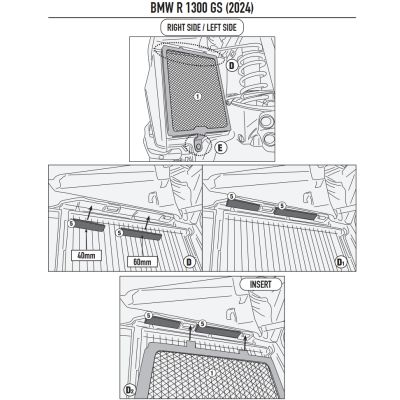 Kühlerabdeckungen Givi/Kappa für BMW R1300GS 2023+, schwarz