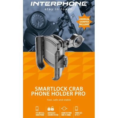 Оспъжен универсален държач за телефон на кормилото Interphone Smartlock Crab PRO